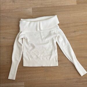 Elegant Off-Shoulder White Sweater